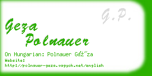 geza polnauer business card